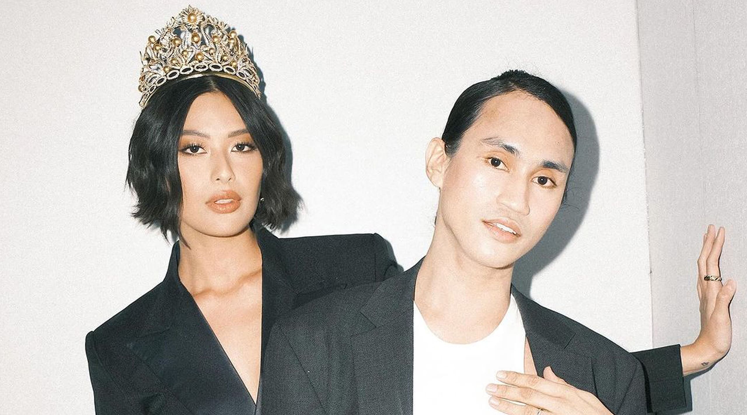 Michelle Dee and Ian Mendajar walk coach pasarela for Miss Universe Philippines