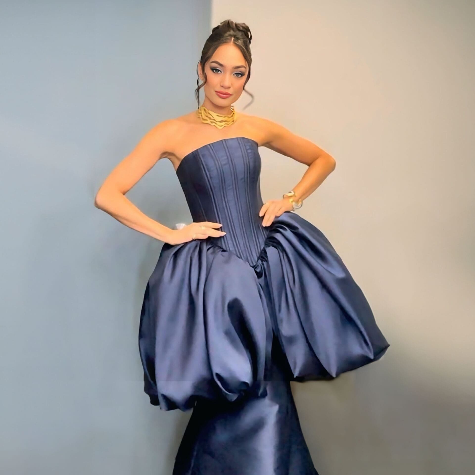 R’Bonney Gabriel Hosts Miss Universe 2024 Preliminaries in Filipino-Designed Gown