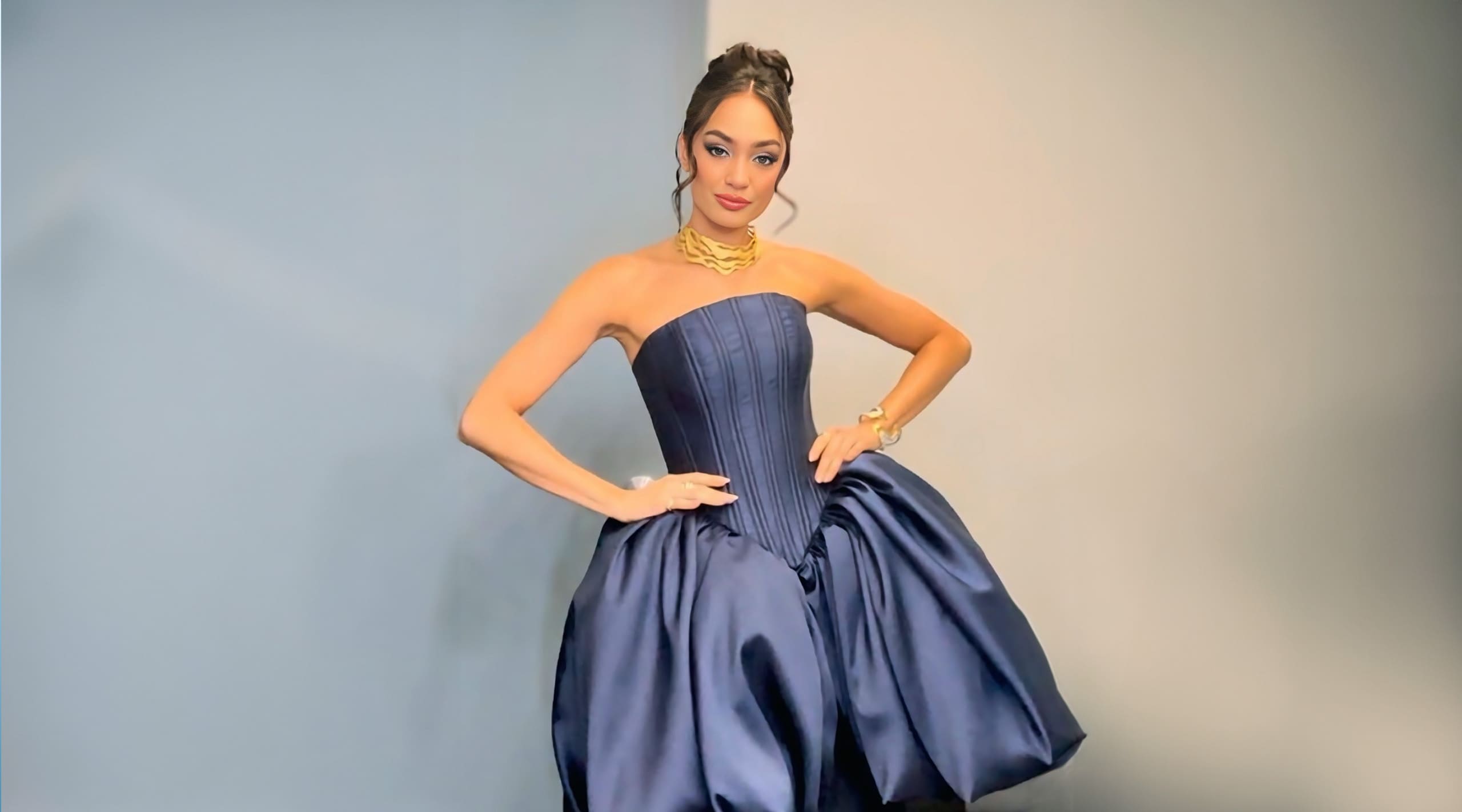 R’Bonney Gabriel Hosts Miss Universe 2024 Preliminaries in Filipino-Designed Gown