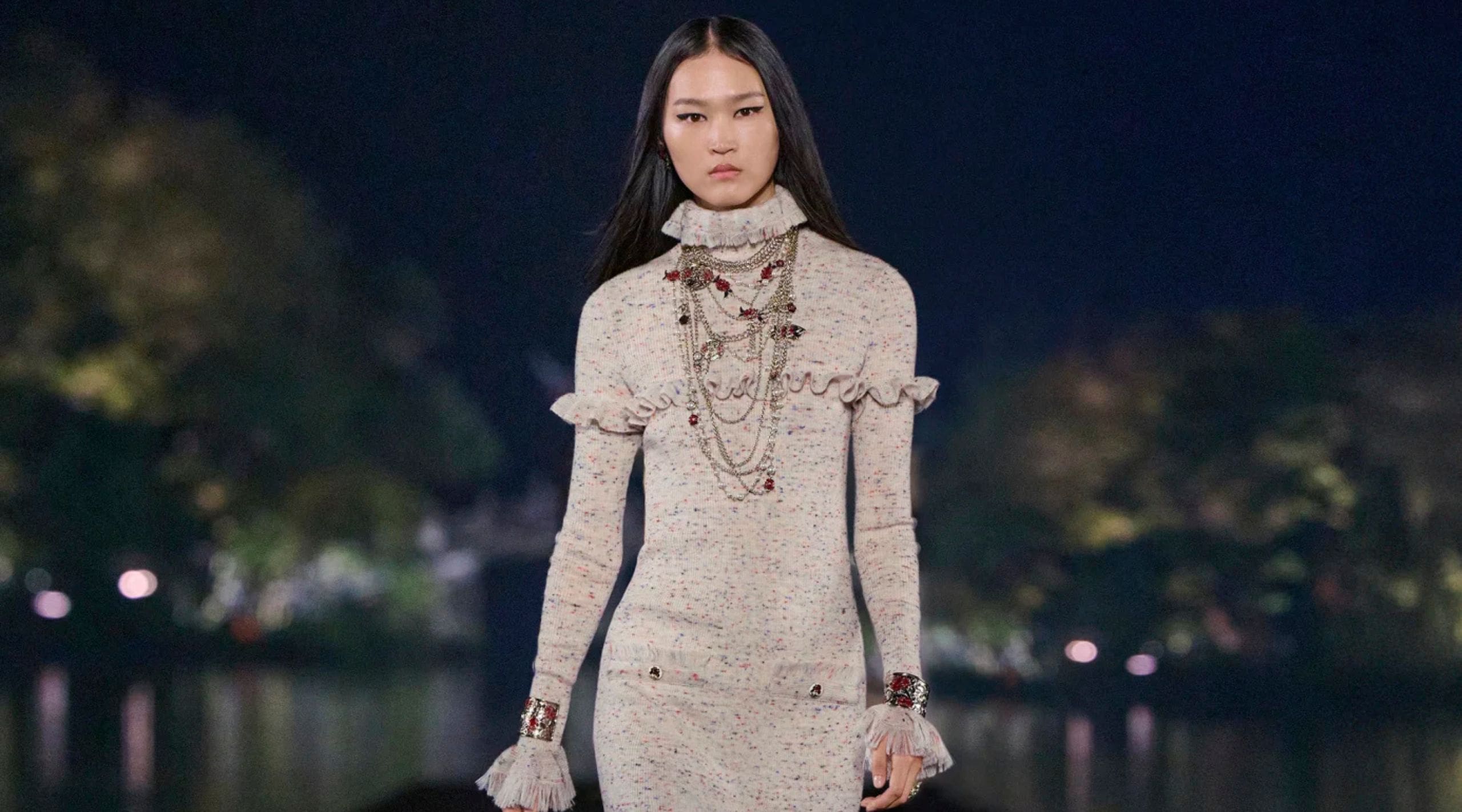 Set in Hangzhou’s West Lake, the collection celebrates the skill and artistry of the House’s craftspeople, as it navigates a pivotal moment without a captain.