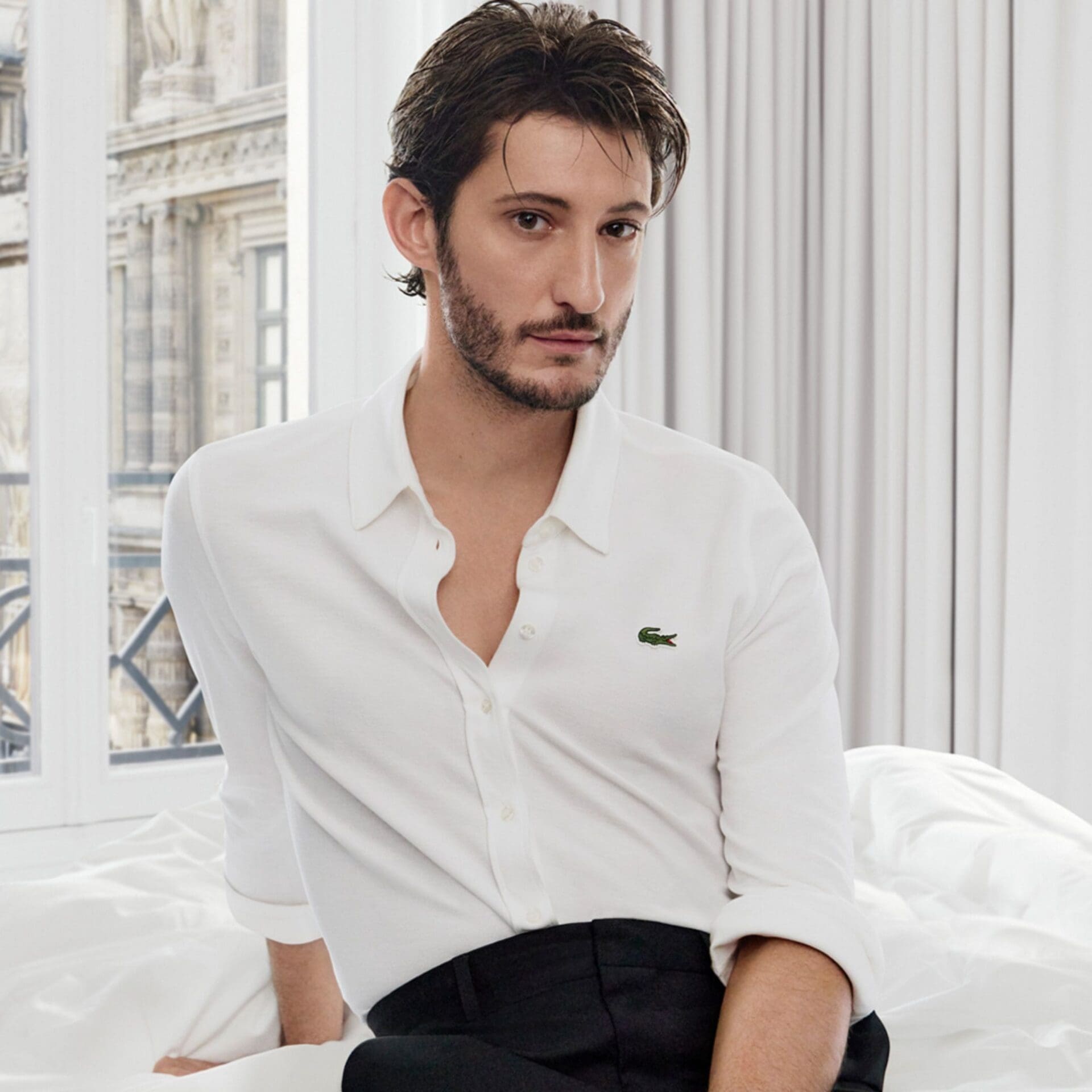 Brand new Lacoste brand ambassador Pierre Niney