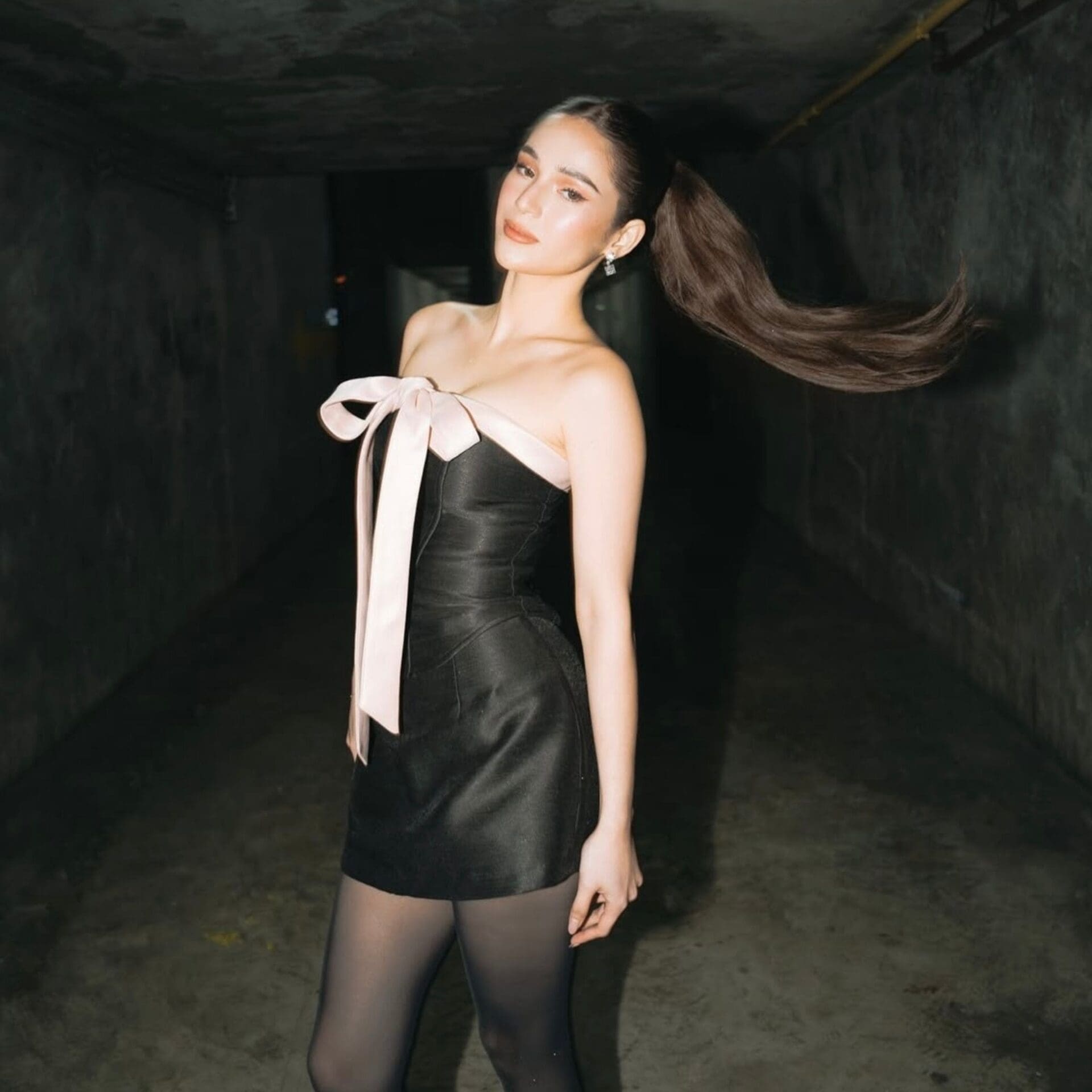 Barbie Imperial in her Black and Pink Ribbon dress as curated by Aecia